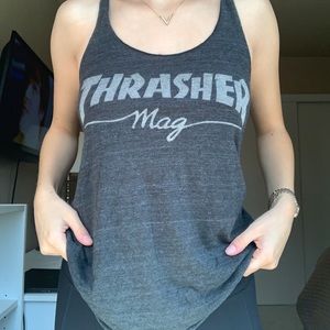 Dark Grey Thrasher Skate Magazine Tank Top
